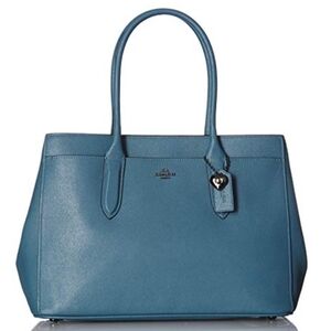 COACH Crossgrain Large Bailey Blue Carryall Shoulder Bag Women's OS